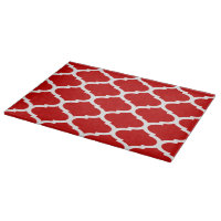 Motif de treillis marocain à quatre feuilles rouge