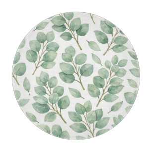 Planche À Découper Motif de verdure d'eucalyptus à l'aquarelle