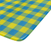 Planche À Découper Motif de vérification de la plaid bleu jaune vert (Coin)