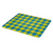 Planche À Découper Motif de vérification de la plaid bleu jaune vert (Coin)