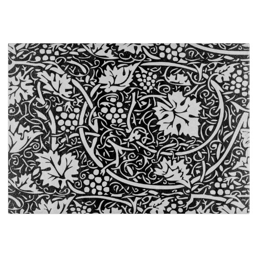 Planche À Découper Motif de vigne de raisin noir et blanc de William  (Devant)
