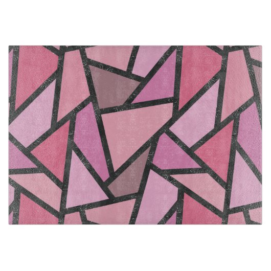 Planche À Découper Motif de vitrail aux nuances de corail (Devant)