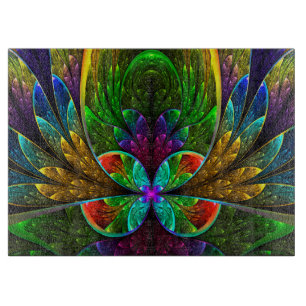 Planche À Découper Motif de vitrail floral abstrait