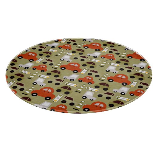 Planche À Découper Motif de voitures orange (Coin)