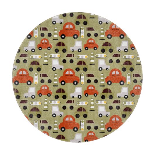 Planche À Découper Motif de voitures orange (Devant)