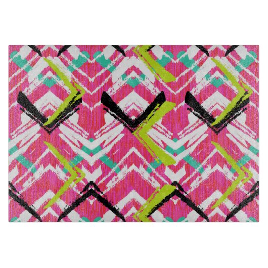 Planche À Découper Motif de zag de Zig rose-main (Devant)