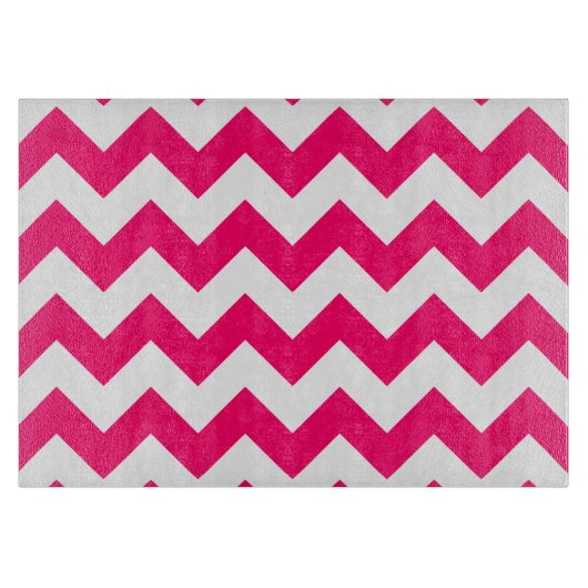 Planche À Découper Motif de Zigzag rose vif (Devant)