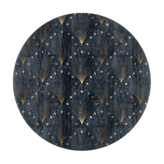 Planche À Découper Motif déco bleu et or (Devant)
