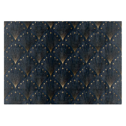 Planche À Découper Motif déco bleu et or (Devant)