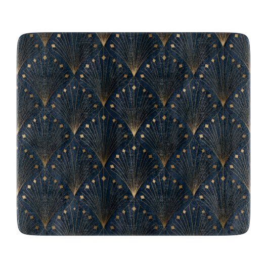 Planche À Découper Motif déco bleu et or (Devant)