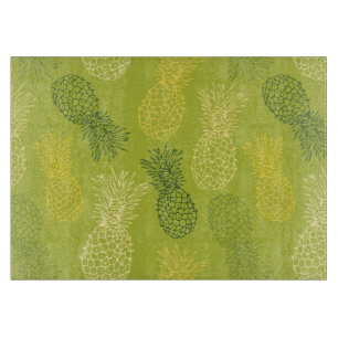 Planche À Découper Motif d'ensemble d'ananas sur le vert