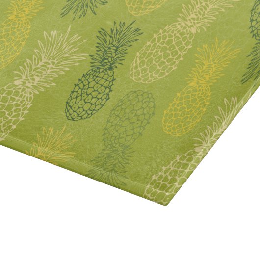 Planche À Découper Motif d'ensemble d'ananas sur le vert (Coin)