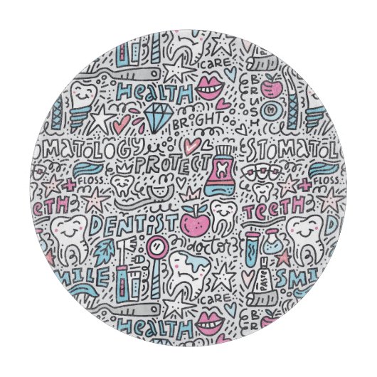 Planche À Découper Motif dentaire de bande dessinée (Devant)