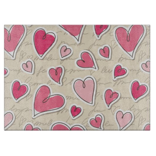 Planche À Découper Motif des coeurs (Devant)