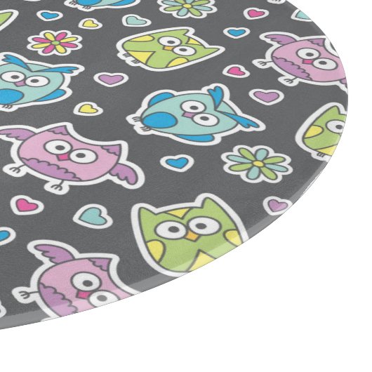 Planche À Découper motif des hiboux de bande dessinée (Coin)