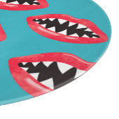 Planche À Découper Motif des lèvres rouges des dents de requin (Coin)
