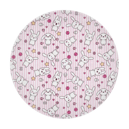 Planche À Découper motif des rayures kawaii (Devant)