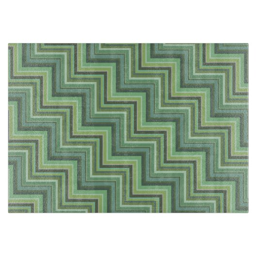 Planche À Découper Motif d'escalier à rayures vert olive (Devant)