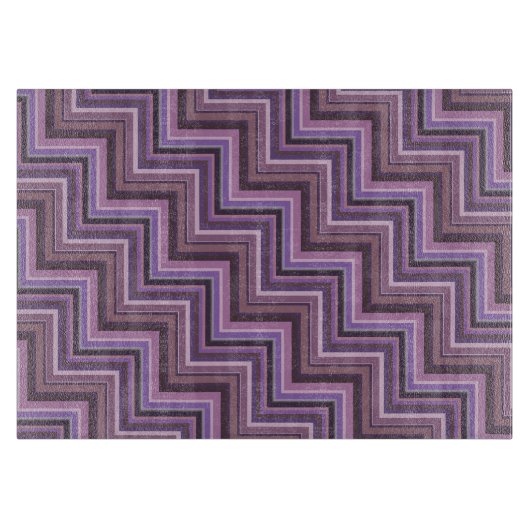 Planche À Découper Motif d'escaliers à rayures mauve (Devant)
