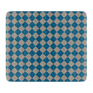Planche À Découper Motif diamant à carreaux bleu gris