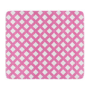 Planche À Découper Motif diamant à carreaux rose blanc