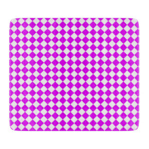 Planche À Découper Motif diamant à carreaux rose blanc