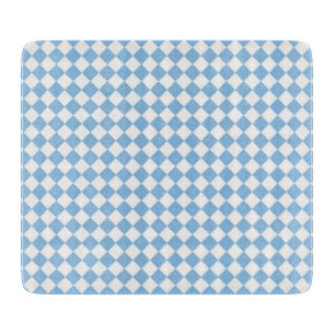 Planche À Découper Motif diamant de damier bleu et blanc