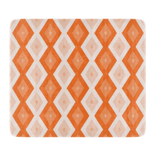 Planche À Découper Motif diamant orange (Devant)