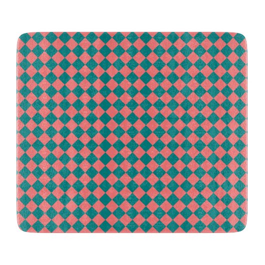 Planche À Découper Motif diamant rose Cyan Checker (Devant)