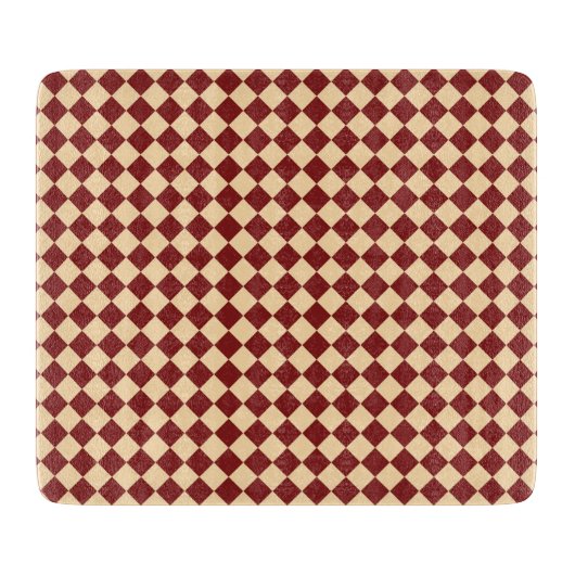 Planche À Découper Motif diamant rouge jaune Checker (Devant)