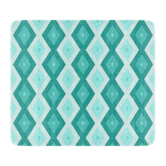 Planche À Découper Motif diamant turquoise (Devant)