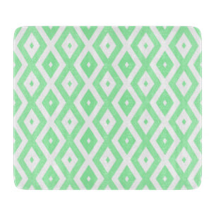 Planche À Découper Motif diamant vert et blanc