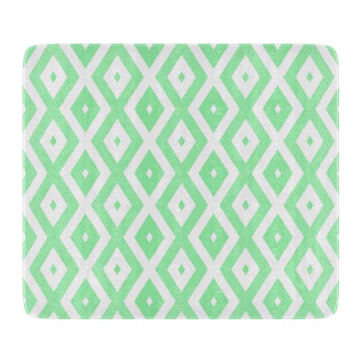 Planche À Découper Motif diamant vert et blanc (Devant)