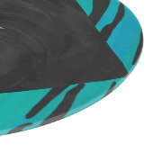 Planche À Découper Motif d'impression Turquoise et noir de tigre de m (Coin)