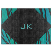 Planche À Découper Motif d'impression Turquoise et noir de tigre de m (Devant)