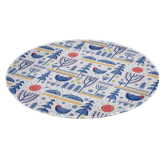 Planche À Découper Motif d'oiseau d'hiver d'art populaire (Coin)