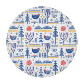 Planche À Découper Motif d'oiseau d'hiver d'art populaire (Devant)