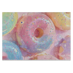 Planche à découper motif donuts glacés pastel mign