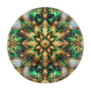 Planche À Découper MOTIF d'or vert CHRISTMAS ~ Coupe
