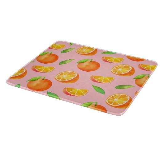 Planche À Découper Motif d'oranges d'aquarelle (Coin)