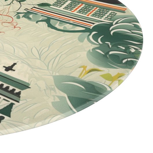 Planche À Découper Motif d'oranges Ethereales avec temples Zen (Coin)