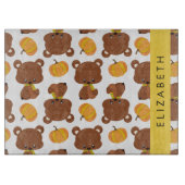 Planche À Découper Motif D'Ours, Mignons Ours, Citrouille, Votre Nom (Devant)