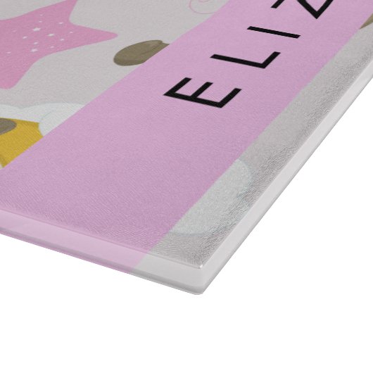 Planche À Découper Motif D'Ours, Nounours, Étoiles, Votre Nom (Coin)