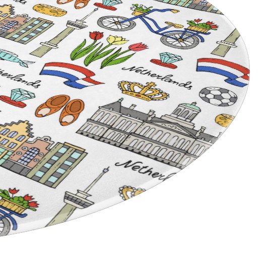 Planche À Découper Motif du Doodle de Pays-Bas (Coin)