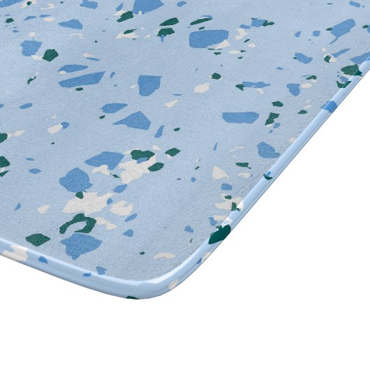 Planche À Découper Motif du Terrazzo Bleu (Coin)