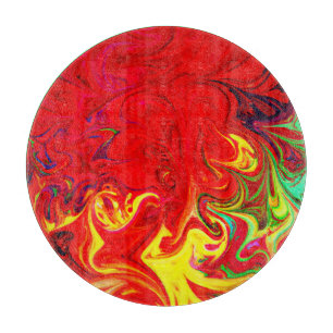 Planche À Découper Motif Éclat de Couleur Énergique