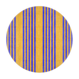 Planche À Découper Motif électrique bleu et jaune cinq bandes
