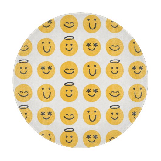 Planche À Découper Motif Emoji Joyeux tiré à la main (Devant)