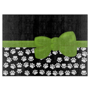 Planche À Découper Motif, Empreintes de pattes, pattes de chien, noir