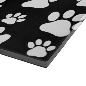 Planche À Découper Motif, Empreintes de pattes, pattes de chien, noir (Coin)
